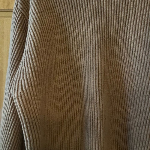 MNG rib oversized pullover with bell sleeve like new, beige