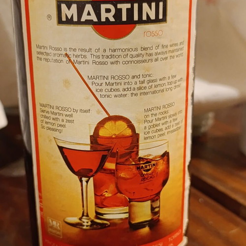 Martini Rosso Vermouth 1969 sealed collectible bottle Greek bottling
