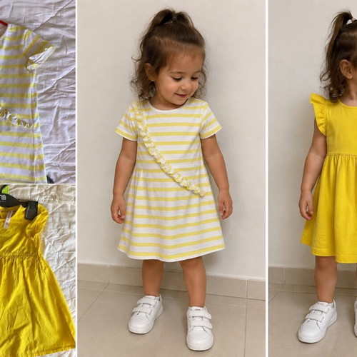 Pack of 2 yellow dresses for 2-year-olds, Prenatal and Marks and Spencer