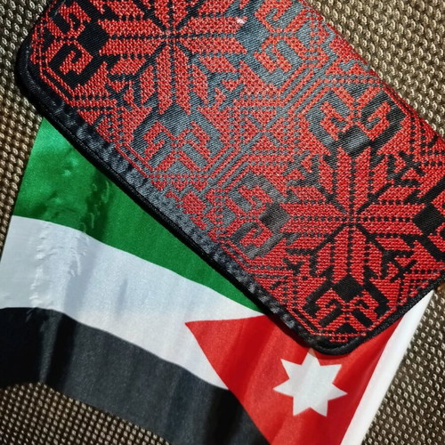Handmade wallet new with red embroidery from Jordan