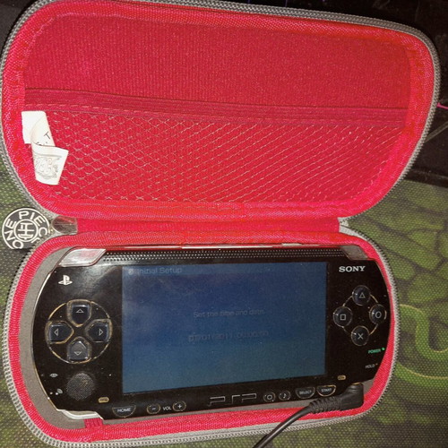 PSP console with drift joystick, One Piece case, 8GB memory card