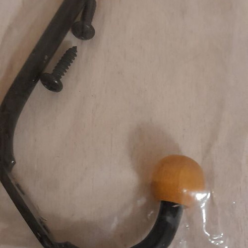 Wall hooks new, set of 2 metal with wooden tips