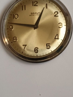 Bravo pocket watch refurbished, Swiss made, 17 jewels