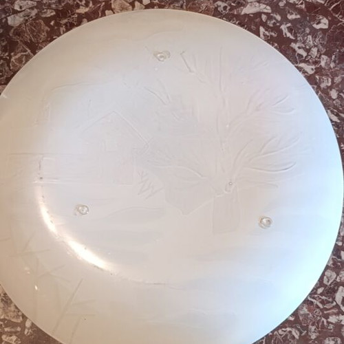 Winter handmade platter made in Italy, diameter 37 cm, new