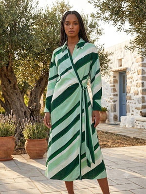 Croissant Green Dress - L