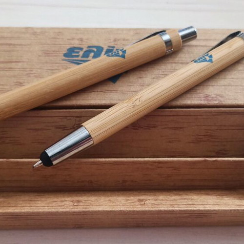 Wooden writing set new with pen, stylus, and mechanical pencil