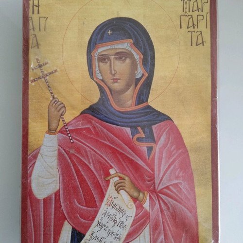 Saint Margarita wooden icon new 13.7x19.7x1.6 cm