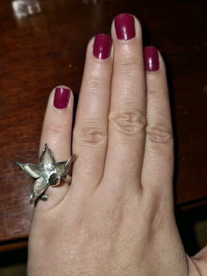 Silver 925 ring used with flower design