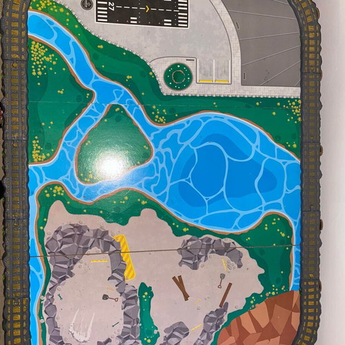 Children's play table with train track used