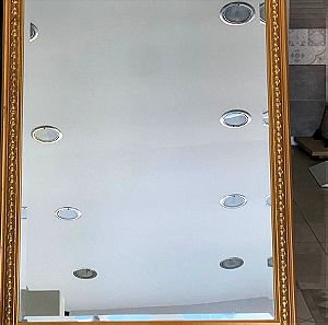 Ξύλινος Καθρέπτης Χρυσό Χρώμα 120x90cm με ανάγλυφες λεπτομέρειες ιδανικός για κάθε χώρο