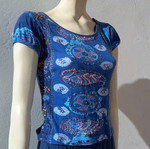 Embroidered cotton blouse used, blue, size M