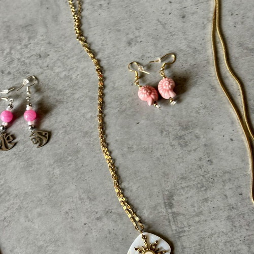 Summer jewelry set like new, colorful, 6 pieces