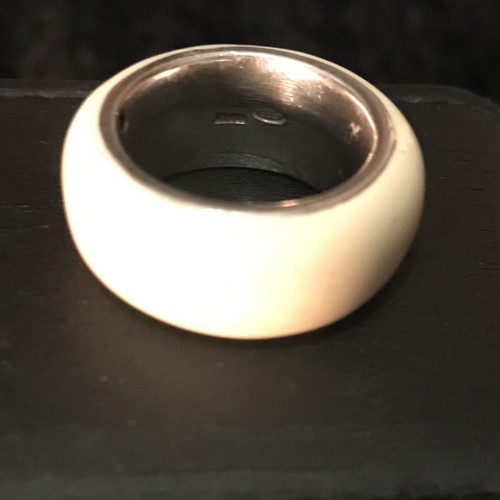 Silver ring with enamel used