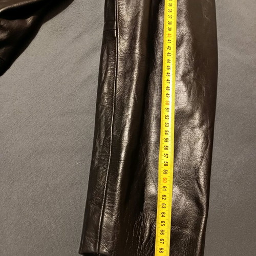 Ricano men's leather coat new, black semi-glossy, size M/L