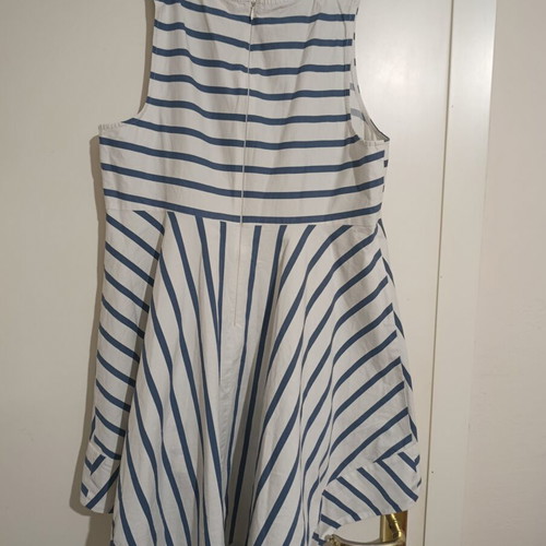 Sleeveless striped top, Access, size L, white and blue