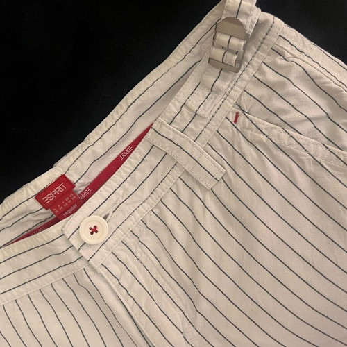 Esprit cotton white striped pants size 38 M like new
