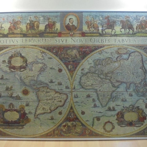 Orbis Terrarum 3000 pcs puzzle in aluminum frame like new 120x80cm
