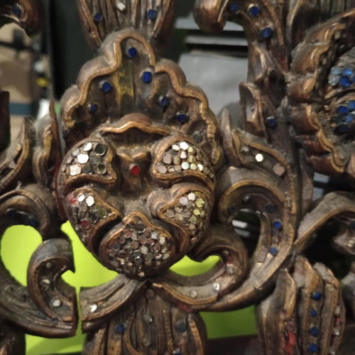 Carved wooden mirror from Thailand like new