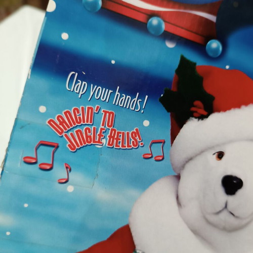 Collectible plush Thirsty Bear by Coca Cola used, 1999 Christmas edition