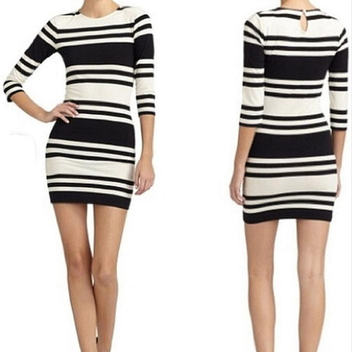 French Connection striped mini dress new, size M, black and white