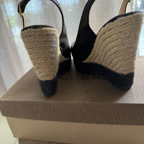 Kanna leather platform sandals size 37 like new, black