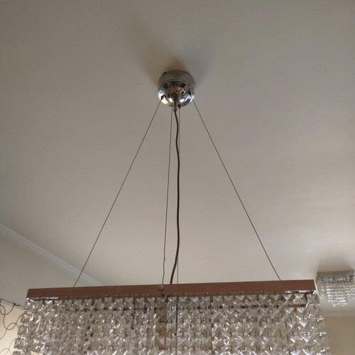 Crystal bar ceiling light like new with adjustable height
