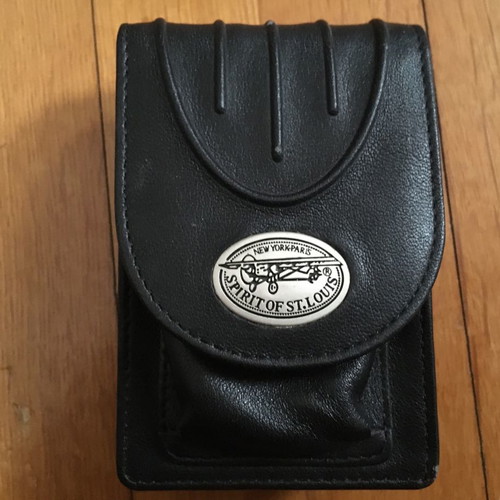 Spirit of St. Louis leather cigarette case and lighter new, black