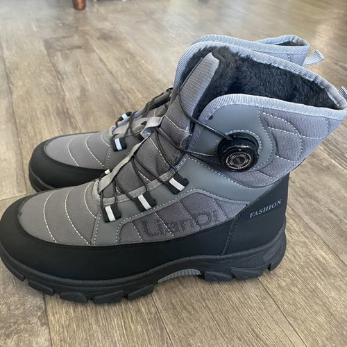 Men's deep boots, black and grey, size 42, casual style