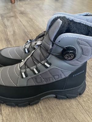 Men's deep boots, black and grey, size 42, casual style