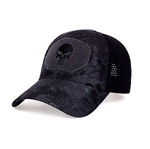 Καπέλο Punisher με Γείσο (Μαύρο / Γκρι με Σχέδιο).