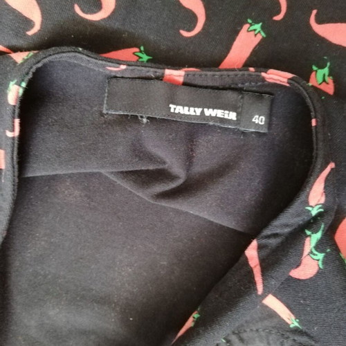 Tally Weijl sleeveless black dress with pepper pattern, like new, size 40