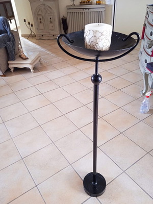 Candle holder used, black, height 1.07 m