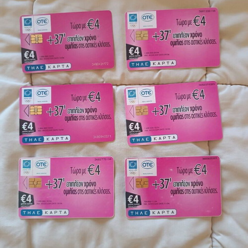 Phone cards like new, pack of 6 with extra talk time