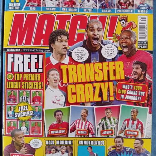 Match Football Magazine Issue 27/12 to 2/1/2006 like new with Liverpool poster
