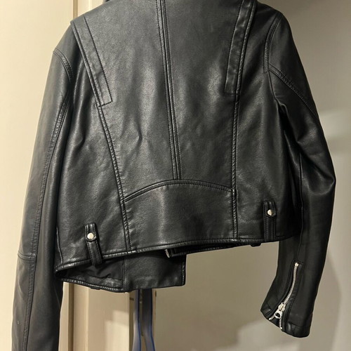 Leather jacket used, black, size S
