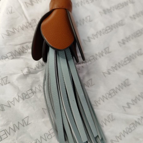 Zimmermann δερμάτινο charm tassel για τσάντα, καινούργιο, καφέ και τιρκουάζ