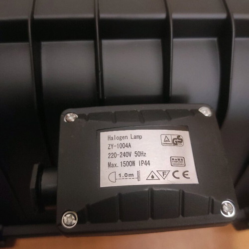 Iodine Floodlight 1500W Black New, Aluminum, IP44