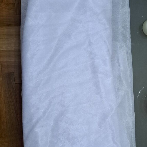 White curtain fabric panel 72cm x 500cm, chiffon, transparent