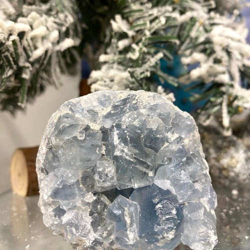 Natural Raw Celestine Drusy without Heat Treatment