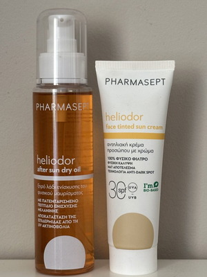 Heliodor Pharmasept after sun dry oil and face tinted sun cream