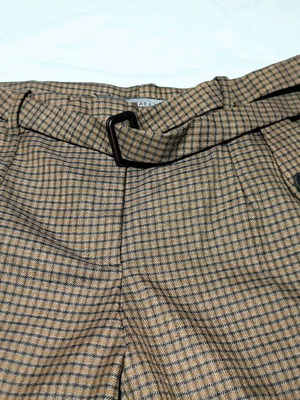 Zara women's pants used, medium size, brown-black checkered