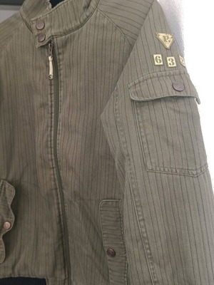 Jacket for 14-year-old boy used, khaki with quilted lining