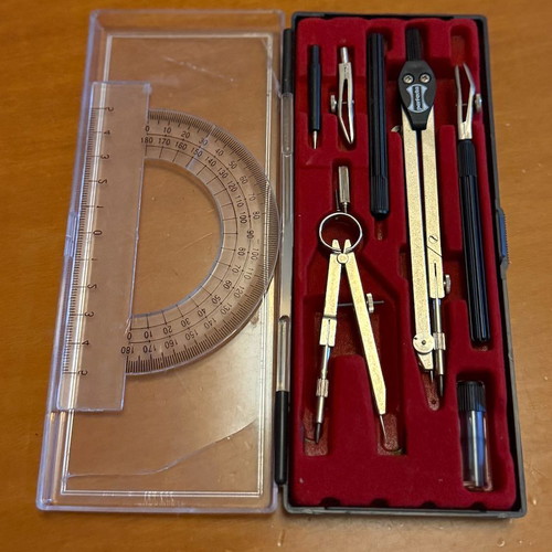 Perfecta geometric instruments set used, complete with case