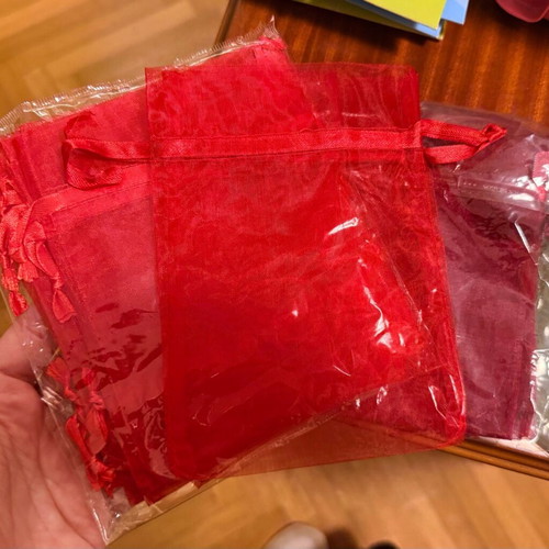 Gift pouch set new, organza and fabric, various colors