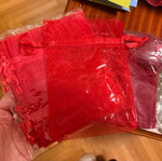 Gift pouch set new, organza and fabric, various colors