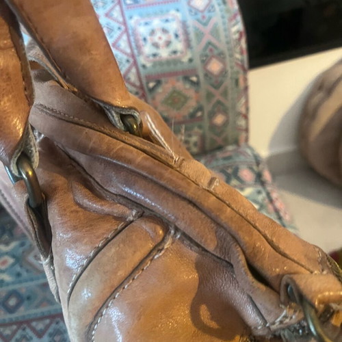 Massimo leather bag used, tan color