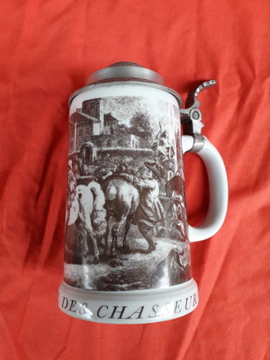Large porcelain beer stein from the 1970s