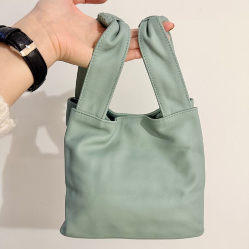 Callista Gaia mint smooth leather bucket tote bag like new