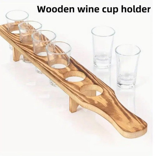Wooden shot glass tray 6 positions new