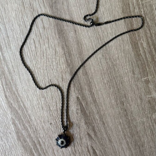 Apporo Evil Eye Necklace used with cz stones and black gold plating